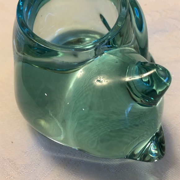 INDIANA GLASS  CO -FROG - SLEEPING KITTEN - TORTOISE  TEA LIGHT  HOLDER - Picture 15 of 16